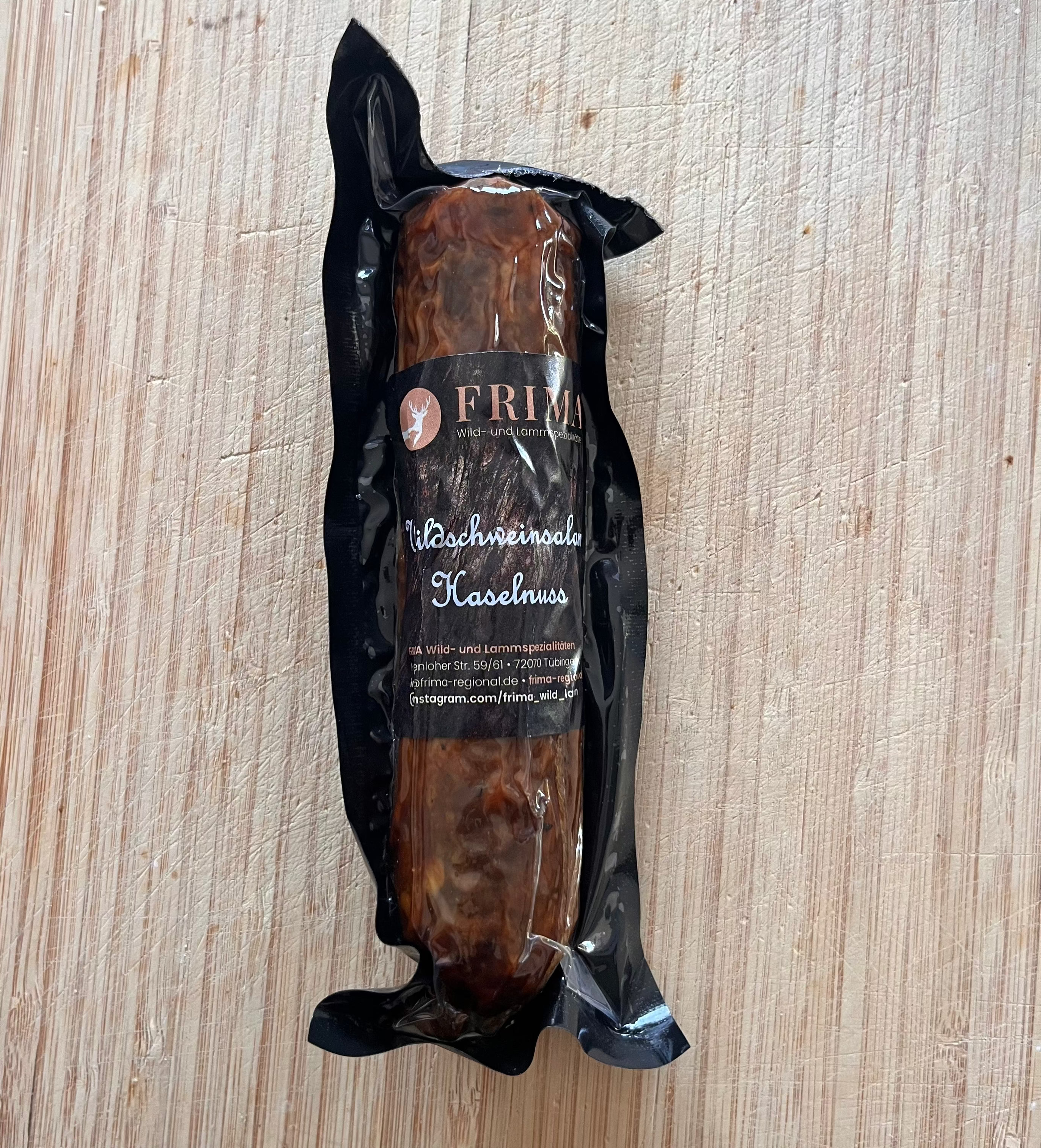 Wildschwein Salami mit Haselnuss