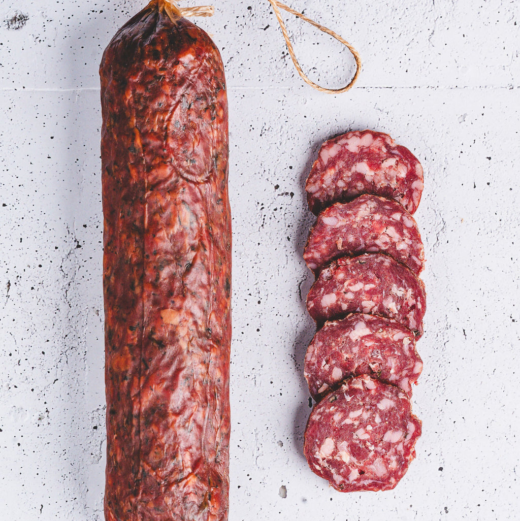Rehsalami mit Bergkräutern